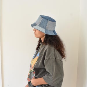 Denim bucket hat , Recycled, Unisex, Medium