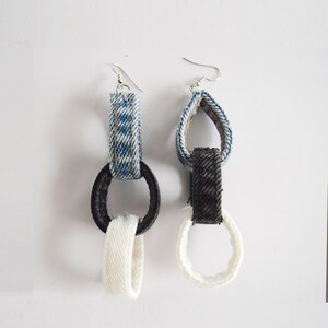 Chain Link Earrings, Denim Earrings image 3