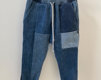 Småbarnsjeans: Återvunna denimbyxor (storlek 3/4 år)