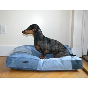 Denim Dog Bed Cover, Dog Bed Cover, Patchwork Denim, Denim for Dogs image 5