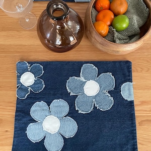 Placemats with flowers  / Denim Placemats (set of 2)