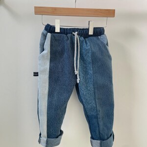 Toddler jeans , patchwork denim , toddler pants , unisex pants , 2/3 years