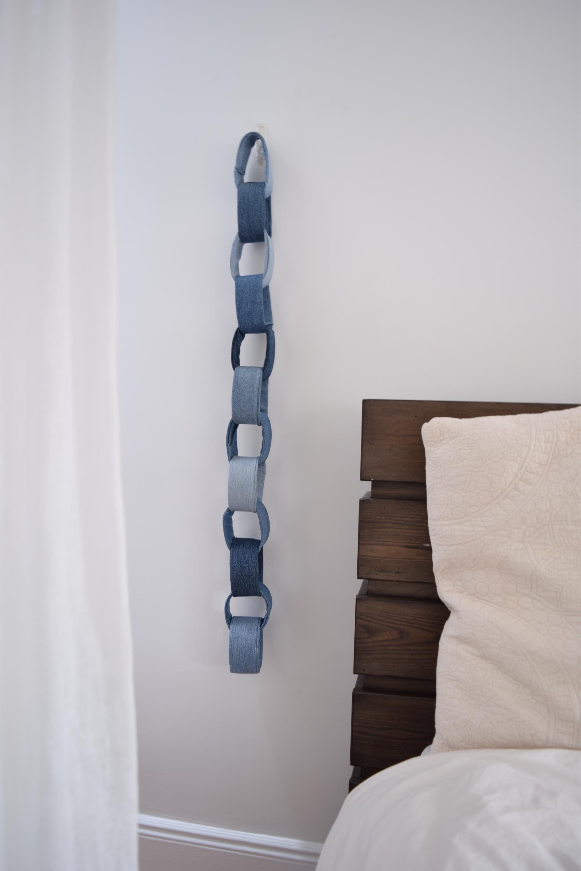 Denim Chain Link Garland Fabric, Denim Wall Decor, Hanging Jean Decor ...