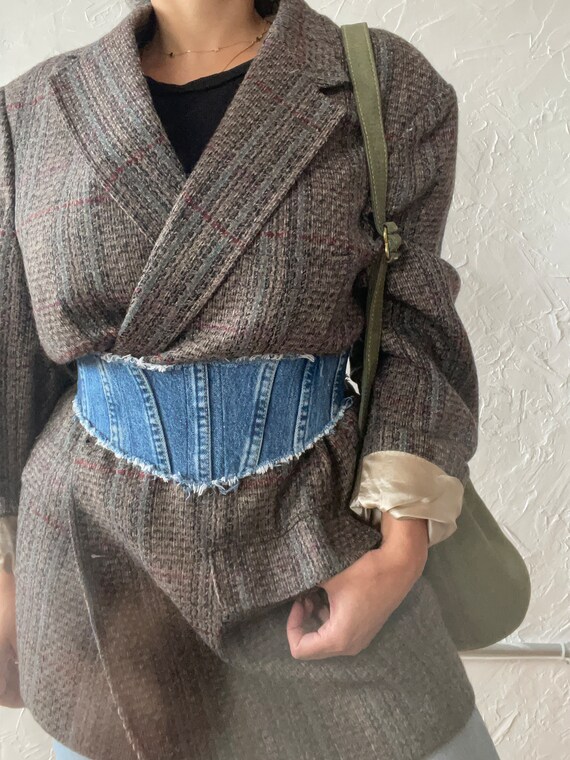 Upcycled Denim Corset Belt Upcycled Denim Corset Belt – Handmade Patchwork Waist  main image 4