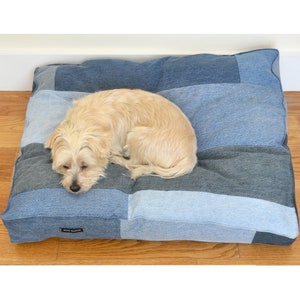 Denim Dog Bed Cover, Dog Bed Cover, Patchwork Denim, Denim for Dogs image 2