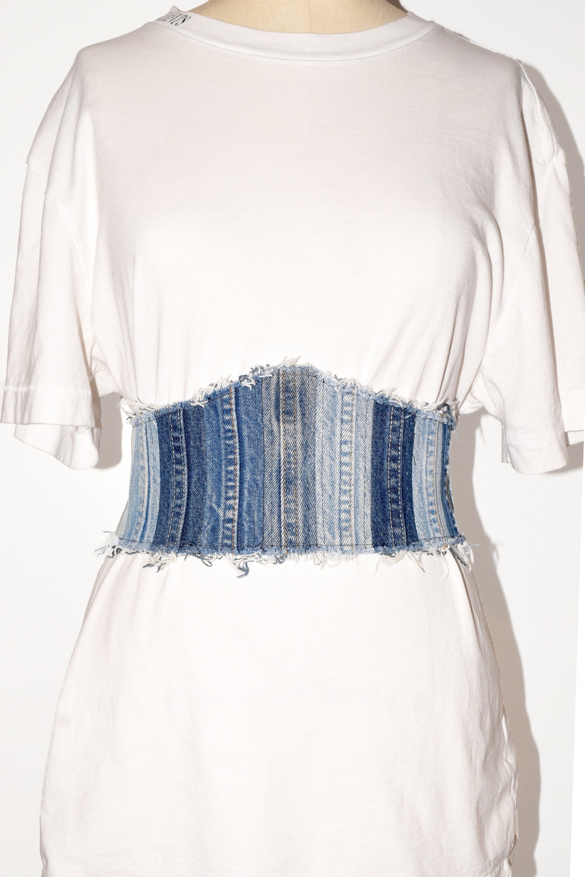 【NONCODE】Weather Cable Vintage Denim Pants (belt set) Aecibzo Women's Denim Waist Belt Retro Vintage Style