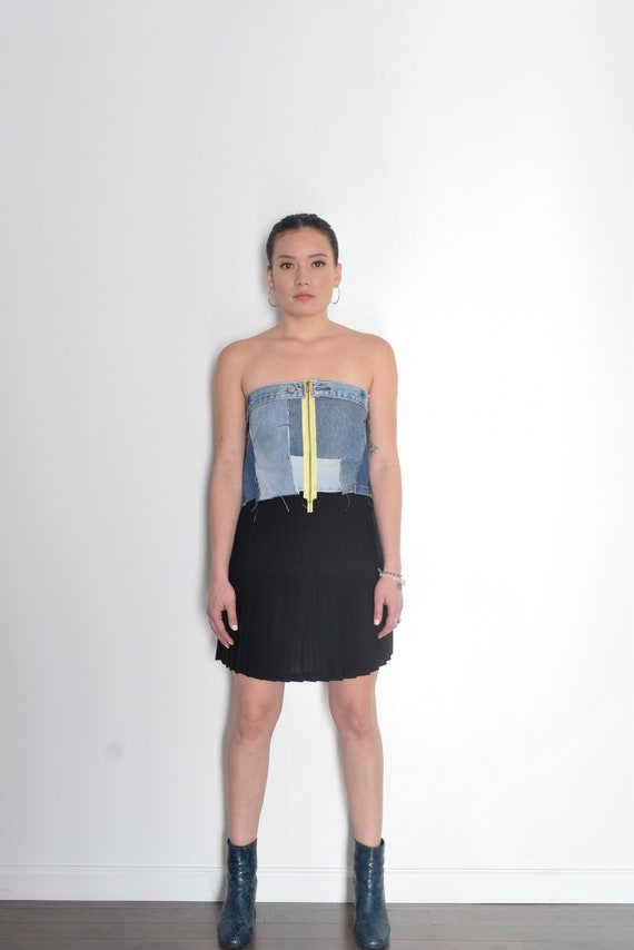 denim tube top dress