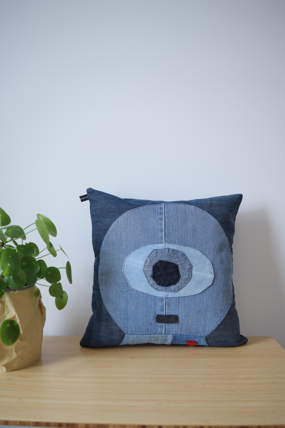 Alien Pillow, Denim Alien, Toddler Bedroom Decoration, Denim Throw ...