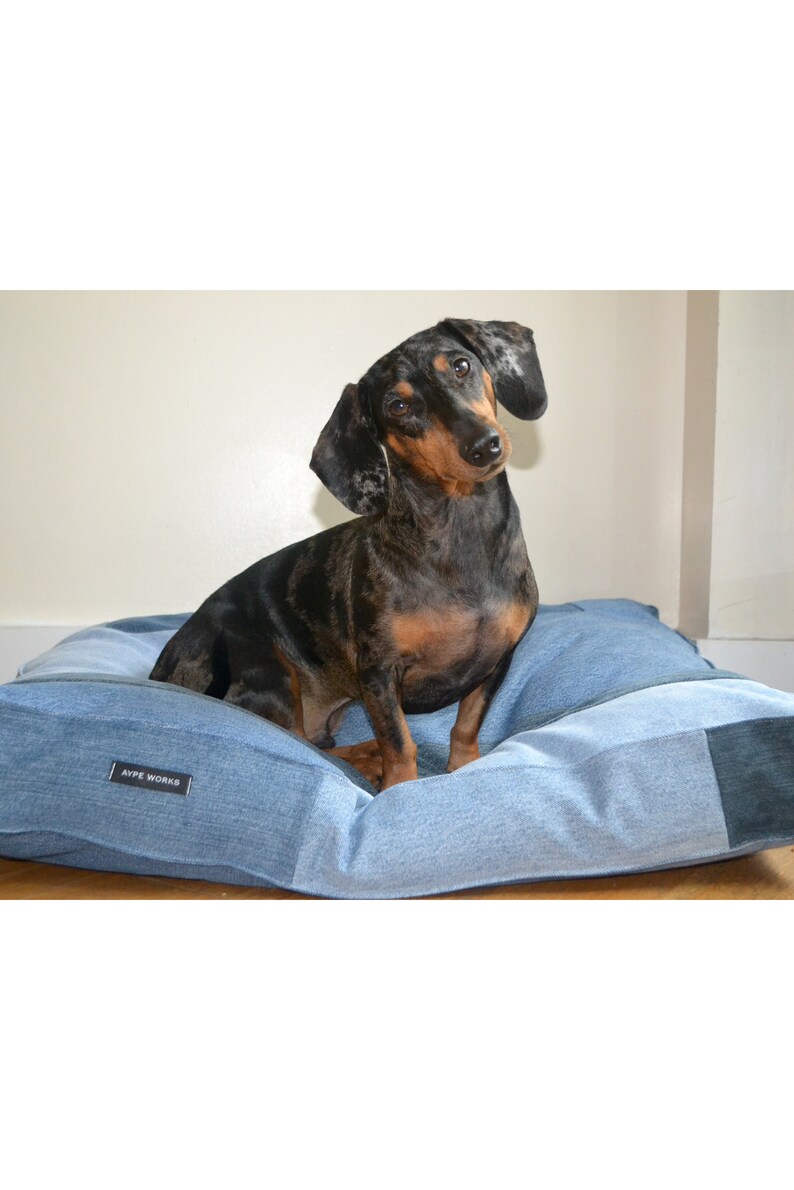 Denim Dog Bed Cover, Dog Bed Cover, Patchwork Denim, Denim for Dogs image 7