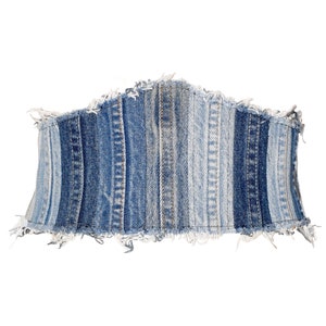 Ceinture corset en denim, Ceinture en denim retravaillée, Ceinture en denim patchwork