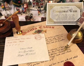 Letter From Santa Personalized with Christmas Wish Ticket, in Calligraphy