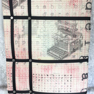 Red-Black-Cream Old-Fashioned/Victorian Alphabet/Steampunk/Typewriter Themed Memory/Photo/Bulletin/Affirmation Board image 1