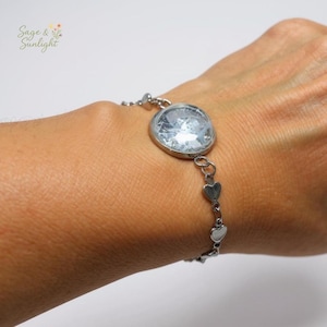 Forget-me-not Flower Bracelet, Real Pressed Flower Bracelet, Dainty Bracelet for Women, Loss of Child Gift, Baby Loss Gift, Gift for Her