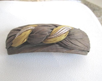 Vintage Satin Material Clip on Barrette