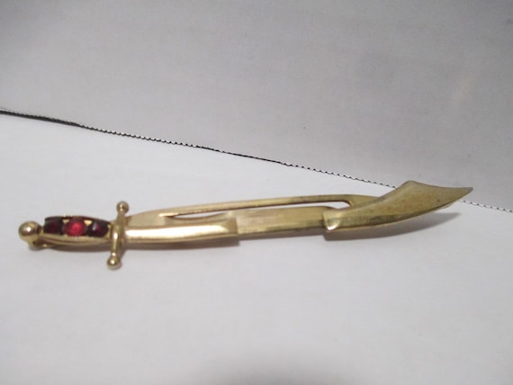 Swank Goldtone Sword Tie Clip