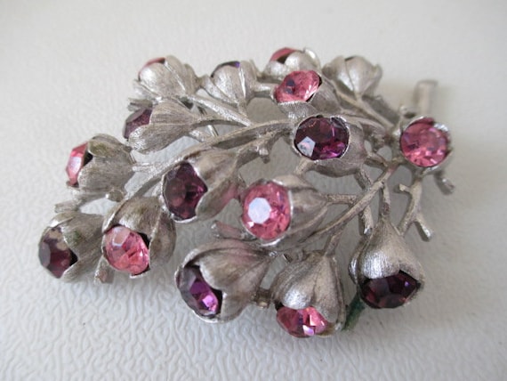 Sarah Conventry Multi Colored Rhinestone Brooch - image 1