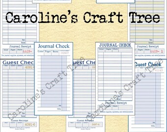 journal checks and guest journaling set, instant download, ephemera, junk journal, scrapbooking, printable, embellishment, crafts,