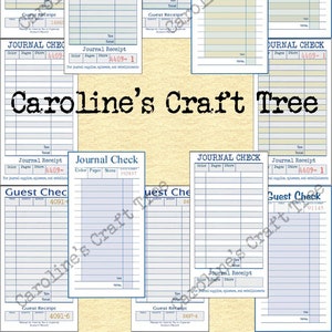 journal checks and guest journaling set, instant download, ephemera, junk journal, scrapbooking, printable, embellishment, crafts,