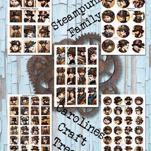 steampunk embellishments digital junk journal kit, vintage style, printable, download ephemera, journaling, scrapbooking, mixed media,