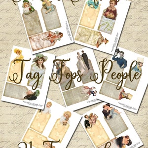 shaped tags digital journaling set, instant download, ephemera, junk journal, scrapbooking, printable, embellishment, crafts, journal cards