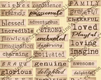 Life Words Digital Download. Printable Commercial Use Sheet of - Etsy