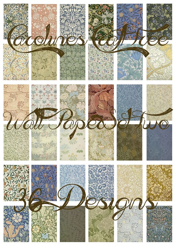 vintage wall paper set 2 junk journal digital kit, scrapbooking, paper crafting, collage sheets, mixed media, digital page, journaling cards