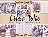 Lilac folio junk journal digital kit, printable set, instant download, ephemera, scrapbooking, embellishment, crafts, diy, gift,