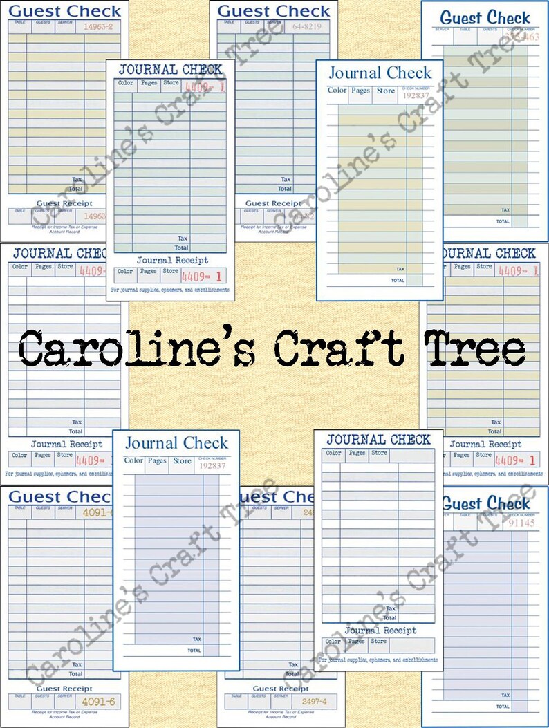 Check Journal Journal Checks and Guest Journaling Set, Instant Download, Ephemera ...