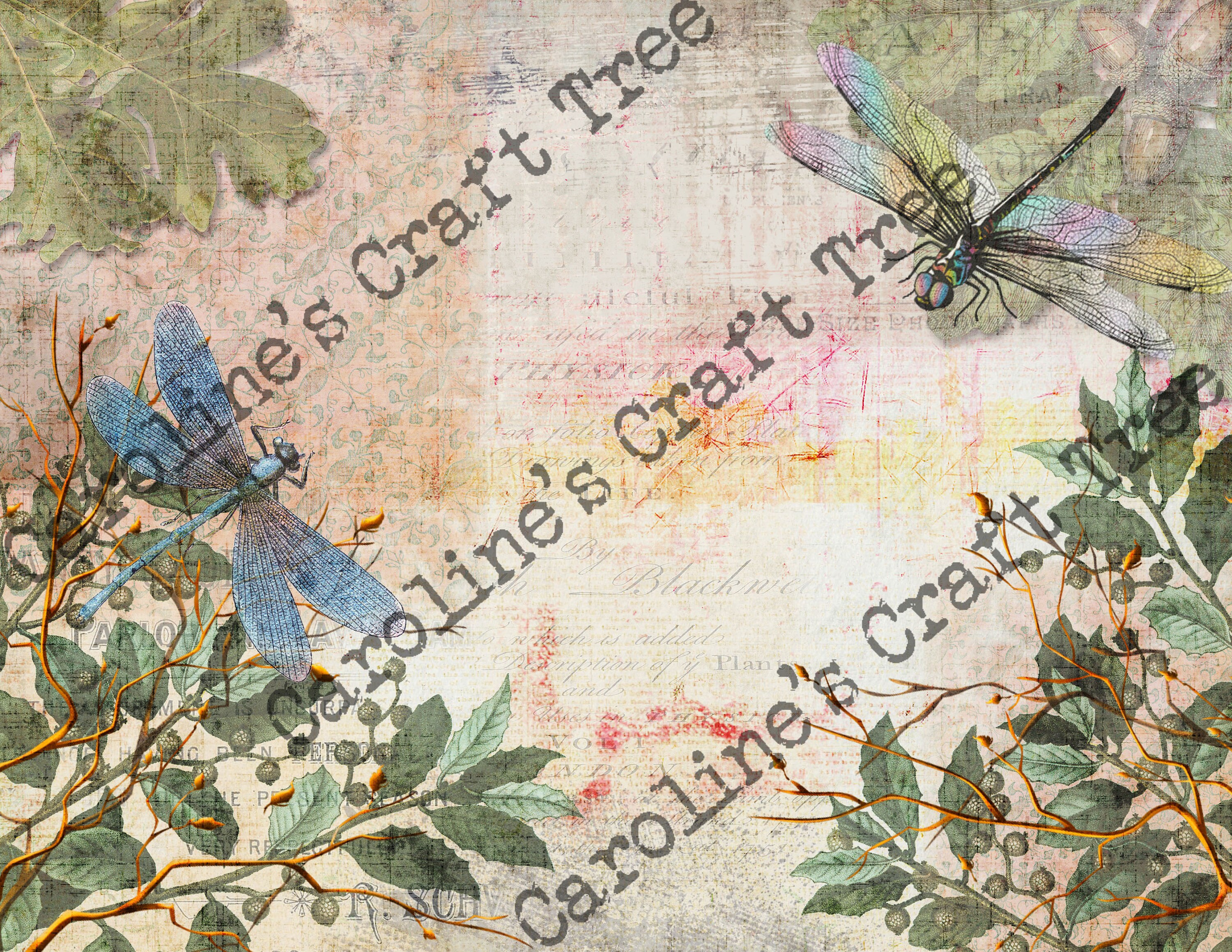 Dragonfly Digital Junk Journal Printable Kit, Journaling Set, Instant ...