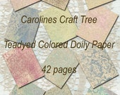 tea dyed colored doily paper junk journal digital kit, paper crafts, scrapbooking, mixed media, journaling, supplies, homemade book pages