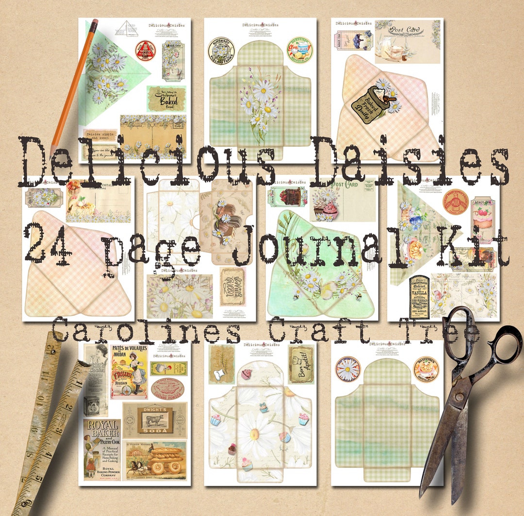 Baking Daisy Theme Digital Kit Journaling Set, Junk Journal, Instant ...