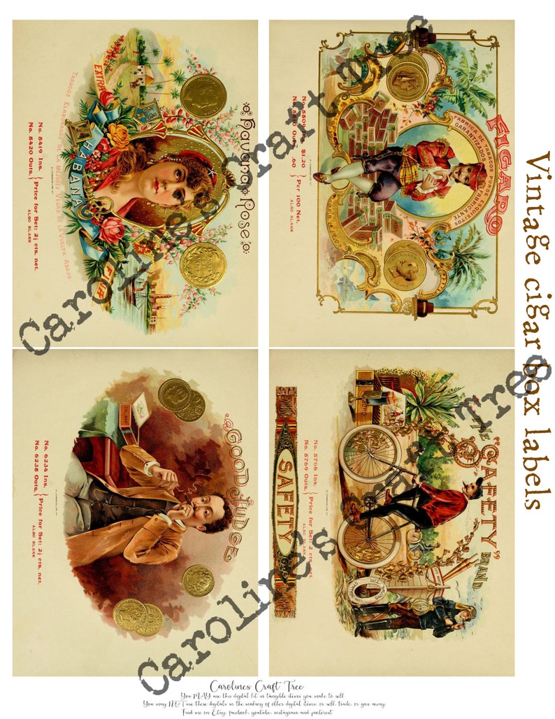 printable cigar box labels junk journal digital kit cards embellishment instant download paper craft scrapbooking journaling ephemera paper art collectibles lifepharmafze com