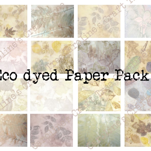 eco dyed paper junk journal digital kit