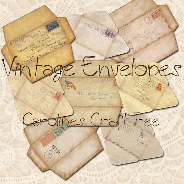 faux envelope vintage style for your junk journals, instant download, ephemera, scrapbooking, printable, embellishment, crafts,