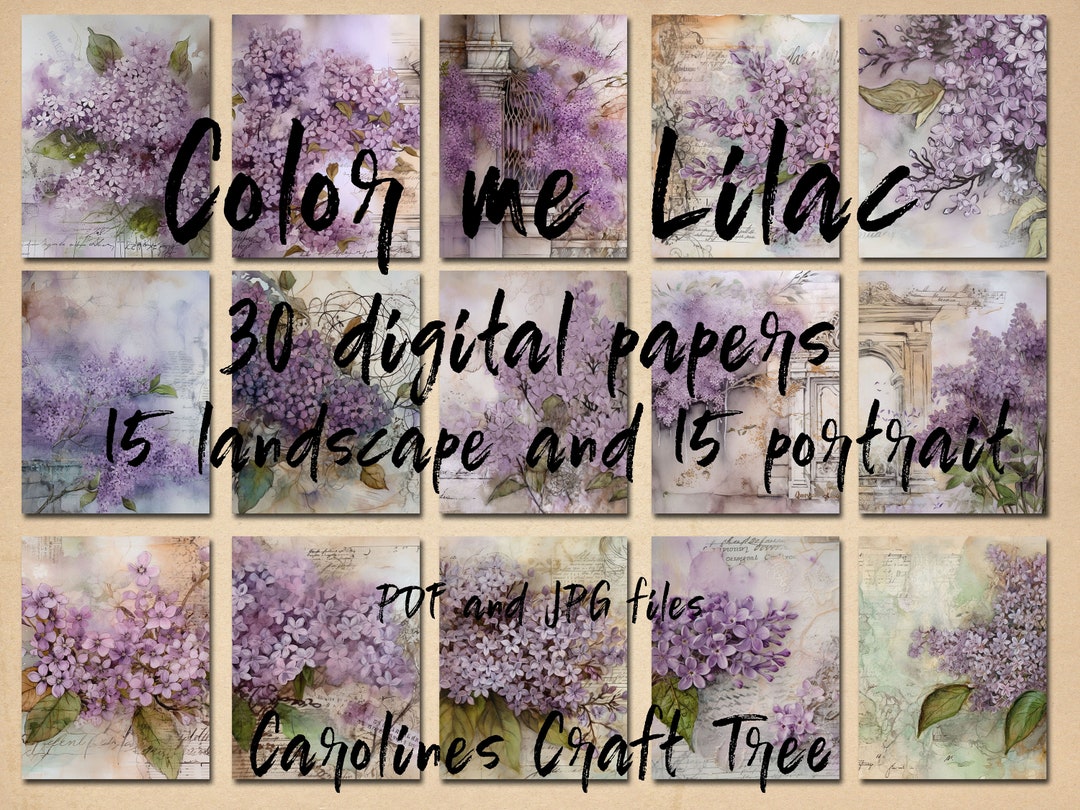 Color Me Lilac Paper Junk Journal Digital Kit, Paper Crafts ...