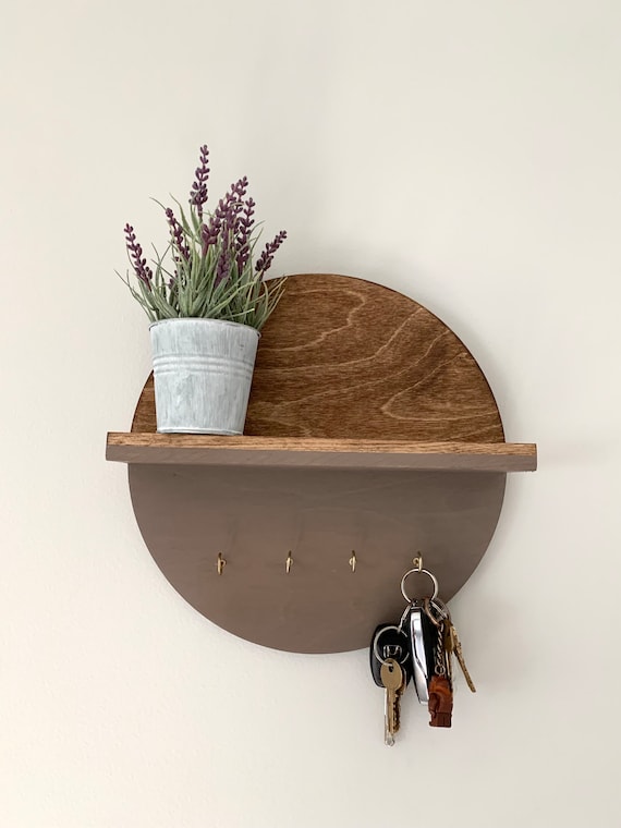 Small shelf online with key hooks