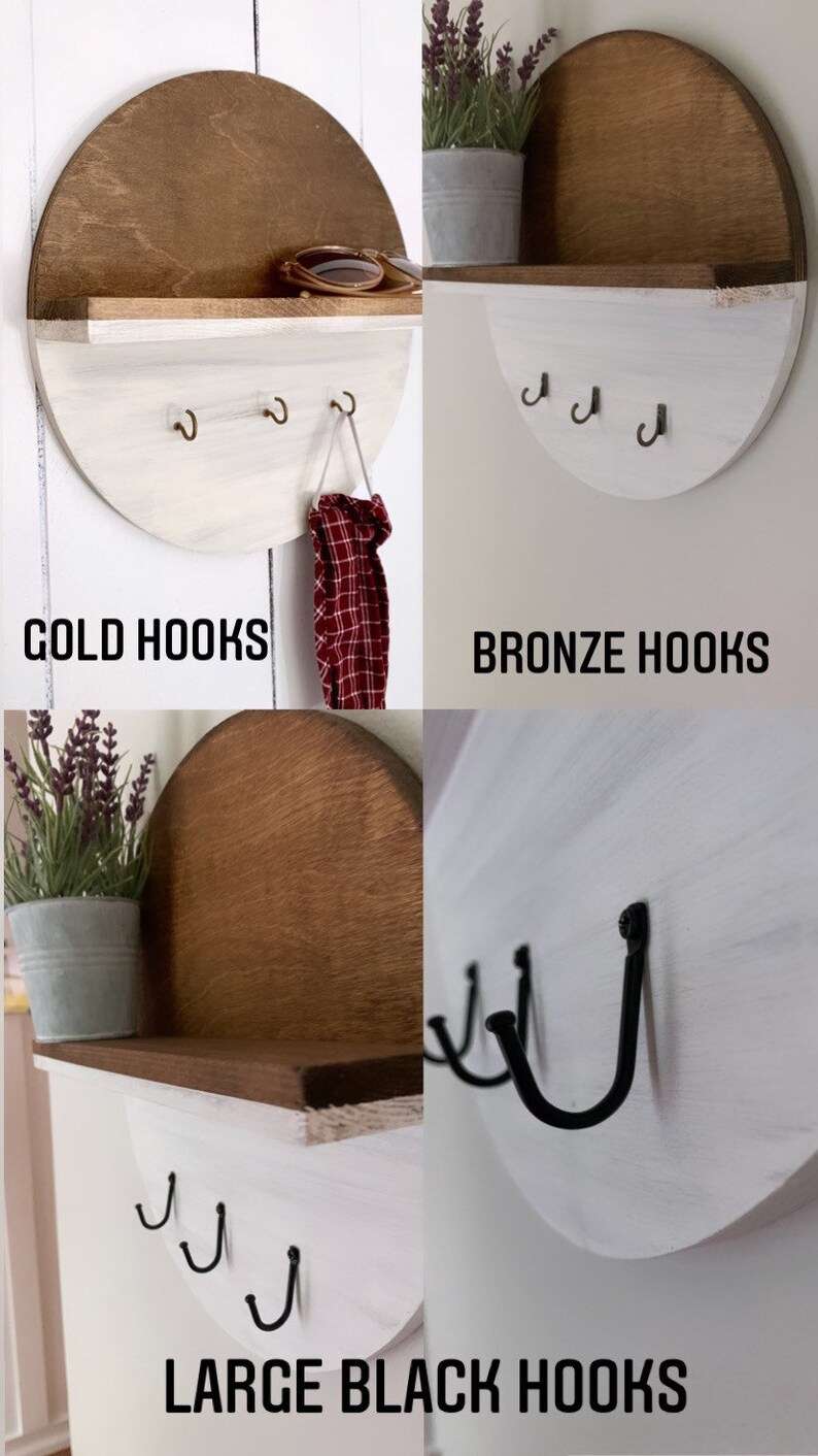 Key Hooks & Shelf Key Holder Key Organizer Entryway Shelf Etsy