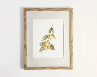 Lemon Branch, watercolor print