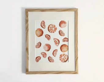 Orange Slices, watercolor print