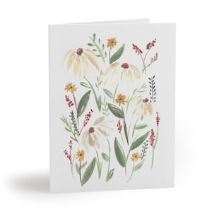 Carte de note unique aquarelle florale