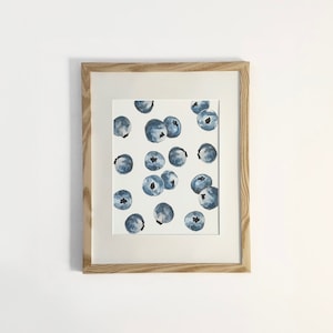 Heidelbeeren, Aquarelldruck