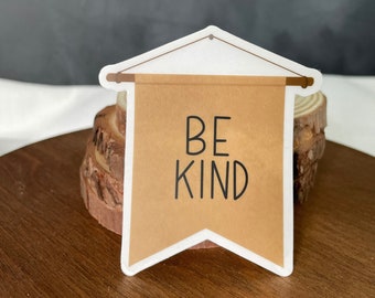 Be Kind clear sticker, waterproof sticker, water bottle sticker, cute sticker