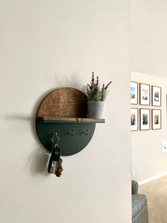 Key Hooks & Shelf Key Holder Key Organizer Entryway Shelf Etsy