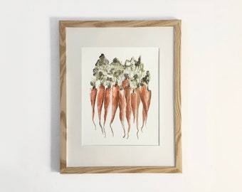 Carrots, watercolor print