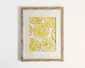 Lemon Slices, watercolor print