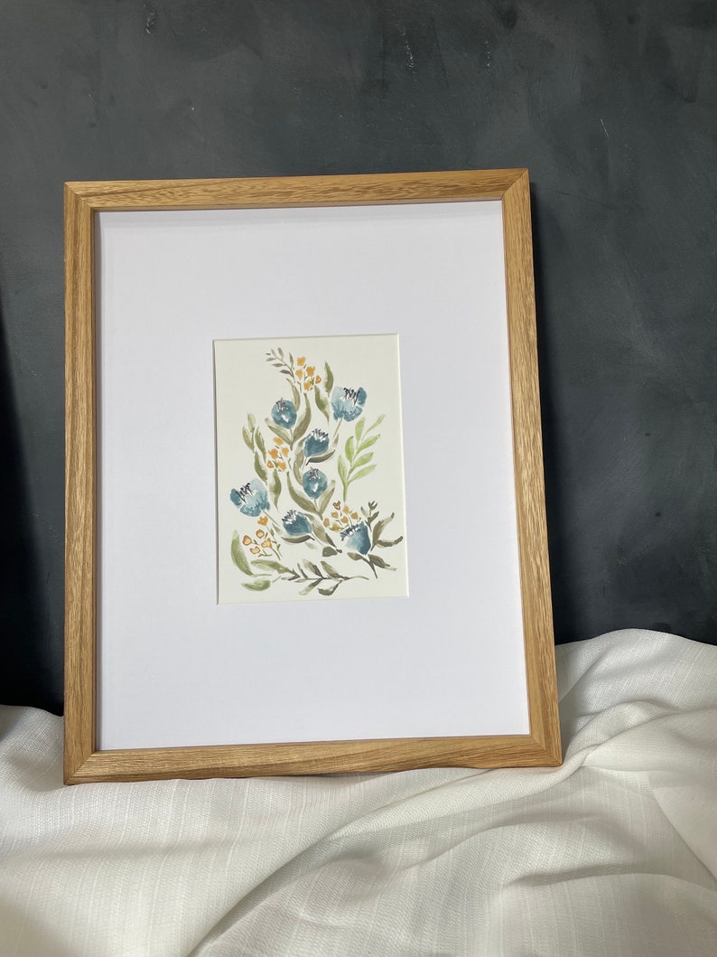 The Blues, watercolor floral print image 2