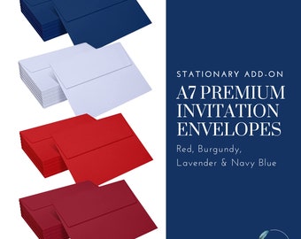 A7 Premium Invitation Envelopes | 5x7 | 4 Colors | 10/50/100/200 pack