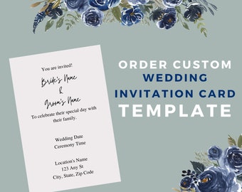 Custom Wedding Invitation Card Template | 4x6 or 5x7 | Instant Download | Editable Canva Template | Printable
