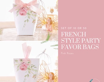 10 ou 50 boîtes de cadeau de style français | Baby Shower | Douche nuptiale | Mariage | Anniversaire | Cadeau de fête | Roses roses