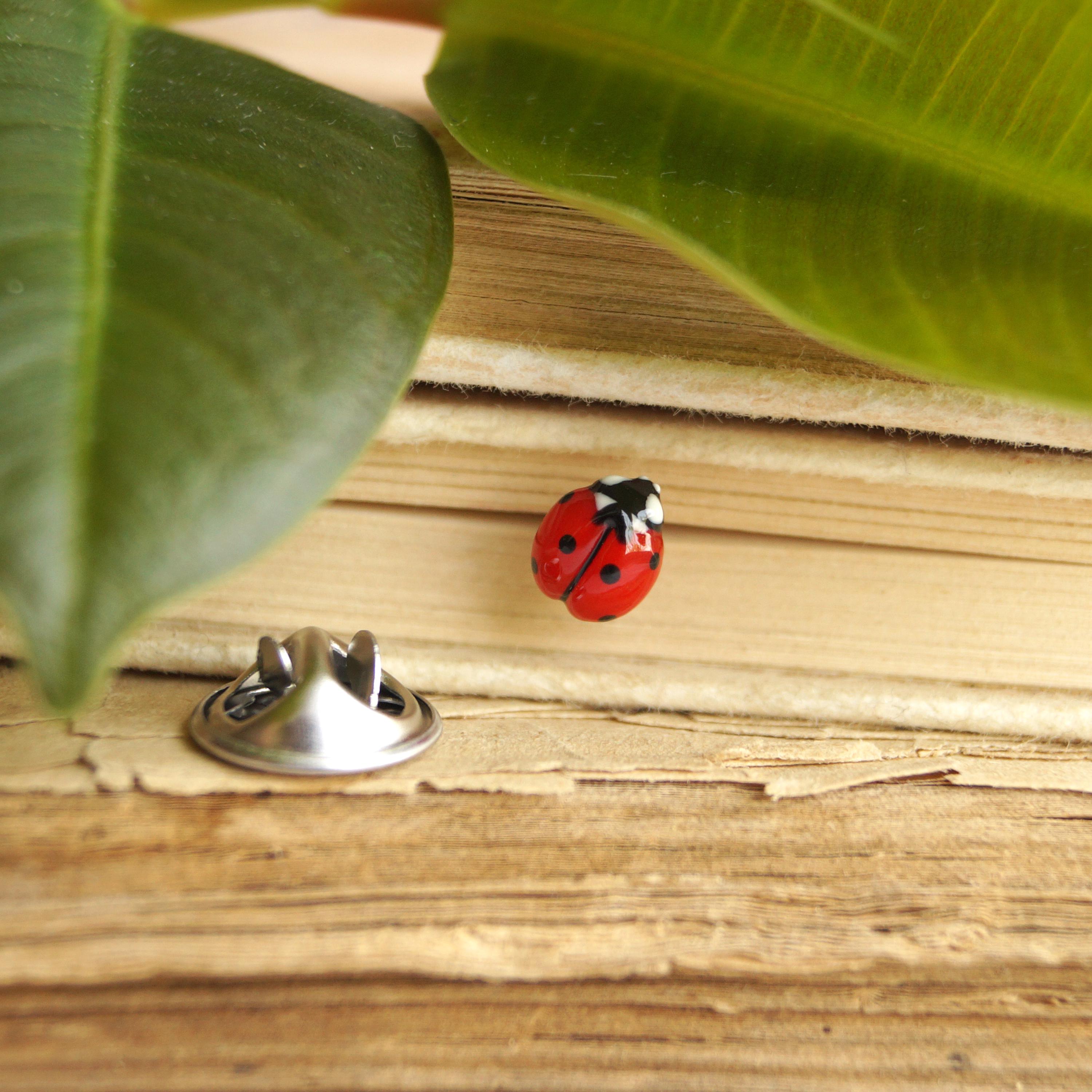 Tiny Ladybug Lapel Pin, Cute Red Bug Brooch for Denim, Linen, Cotton ...